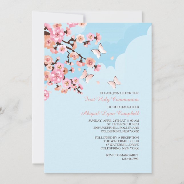 Cherry Blossoms Invitation (Front)