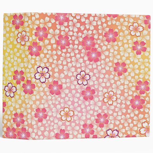 Cherry Blossoms Japanese Design 3 Ring Binder