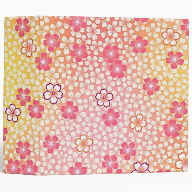 Cherry Blossoms, Japanese Design 3 Ring Binder (Front/Spine)