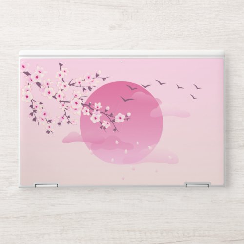 Cherry Blossoms Japanese Landscape Pink HP Laptop Skin
