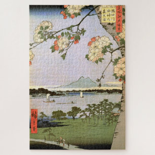 Cherry Blossoms Landscape, Hiroshige, Ukiyoe Jigsaw Puzzle