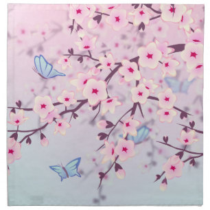 Cherry Blossoms Landscape Napkin