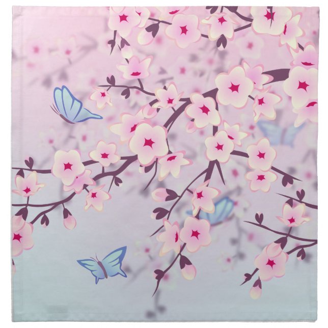 Cherry Blossoms Landscape Napkin (Front)