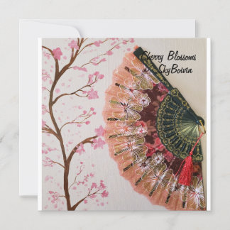 cherry blossoms mixed media art magnet