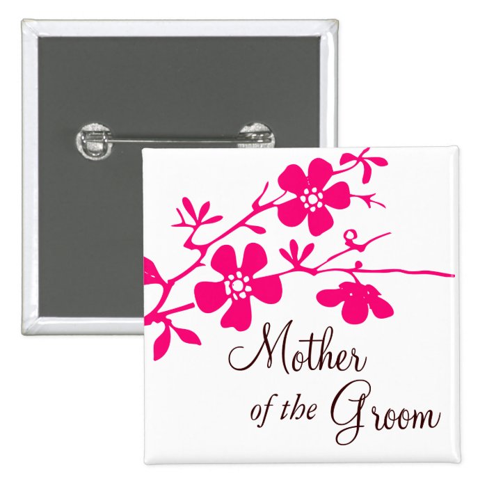 Cherry Blossoms Mother of the Groom Button