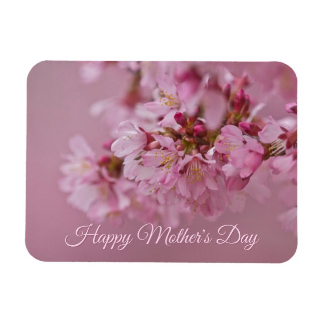 Cherry Blossoms Mother's Day Pale Pink Reflections Magnet (Horizontal)