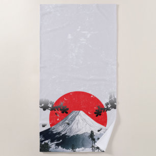 Cherry Blossoms Mount Fuji Japan Beach Towel