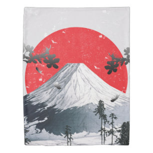 Cherry Blossoms Mount Fuji Japan Duvet Cover