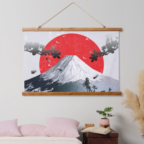 Cherry Blossoms Mount Fuji Japan Hanging Tapestry