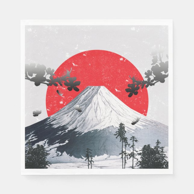 Cherry Blossoms Mount Fuji Japan Napkins (Front)