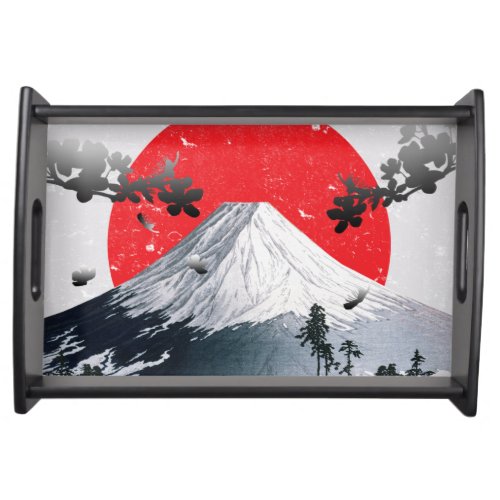 Cherry Blossoms Mount Fuji Japan Serving Tray