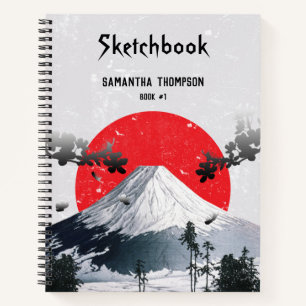 Cherry Blossoms Mount Fuji Japan Sketchbook Notebook