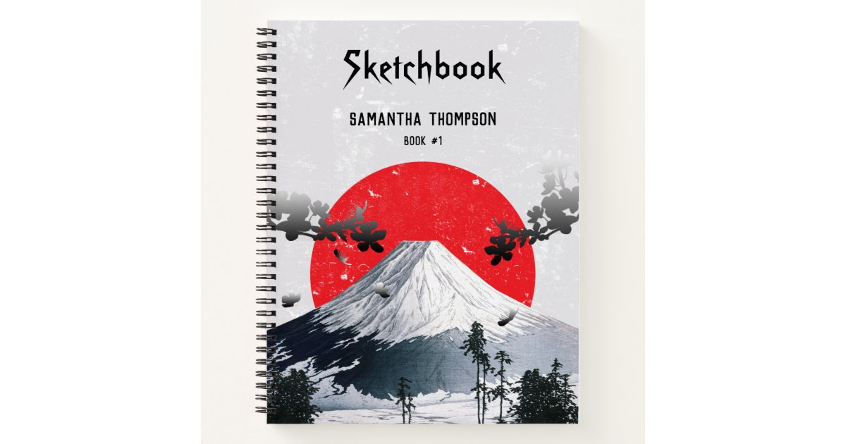 Cherry Blossoms Mount Fuji Japan Sketchbook Notebook