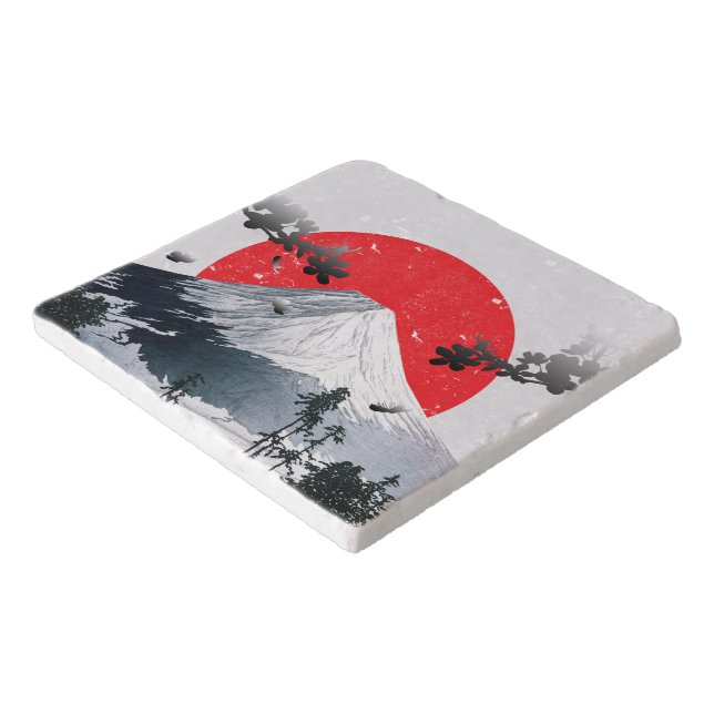 Cherry Blossoms Mount Fuji Japan Trivet (Corner)