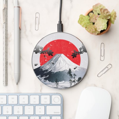 Cherry Blossoms Mount Fuji Japan Wireless Charger