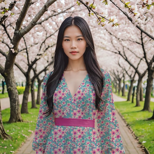 Cherry Blossoms on blue Fabric (Creator Uploaded)