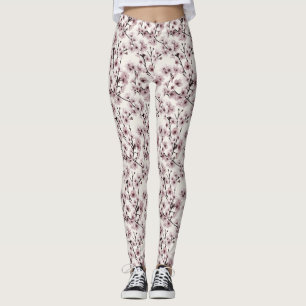Cherry Blossoms on Ivory — Delicate & Contemporary Leggings