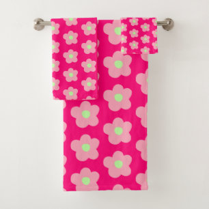 Cherry Blossoms on Pink Bath Towel Set