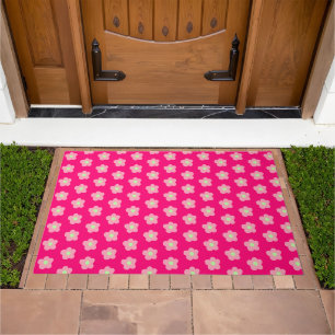 Cherry Blossoms on Pink Doormat