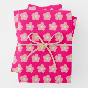 Cherry Blossoms on Pink Wrapping Paper Sheets