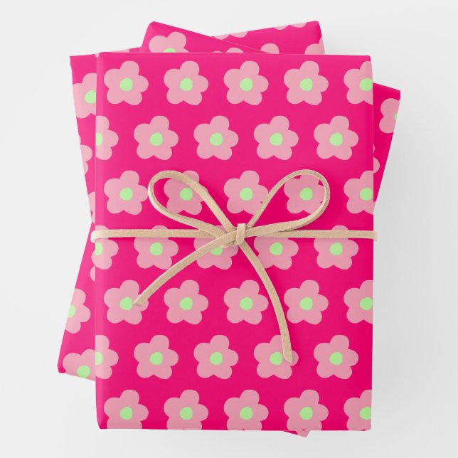 Cherry Blossoms on Pink Wrapping Paper Sheets (In situ)