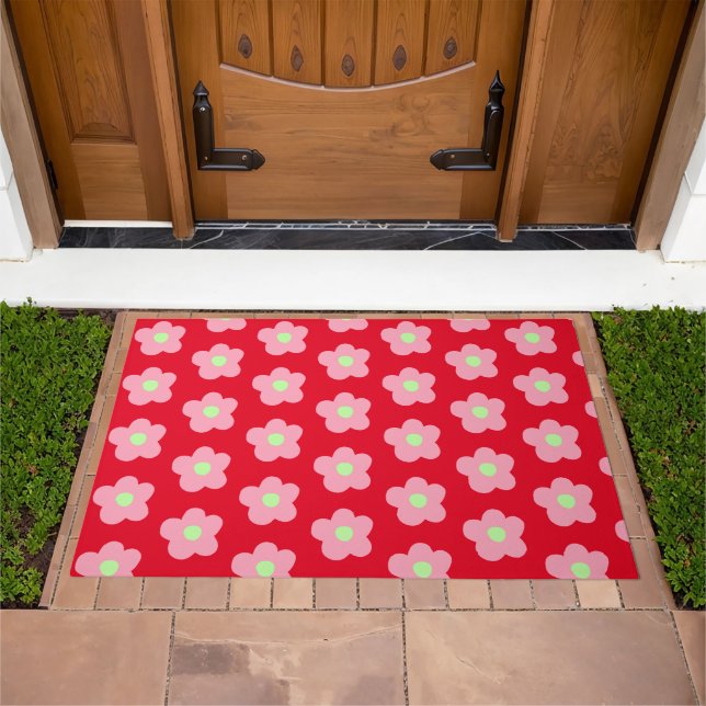 Cherry Blossoms on Red Doormat (Outdoor)