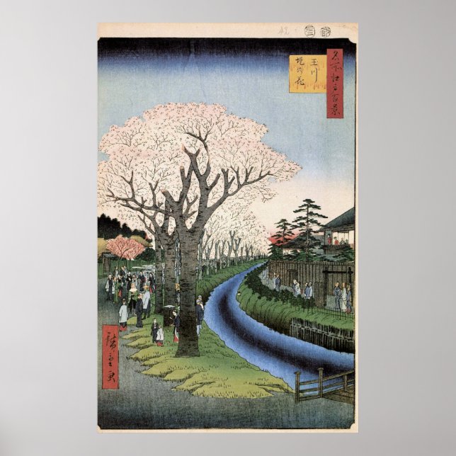 Cherry Blossoms on the Banks of the Tama River Poster (Front)