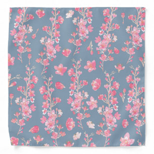 Cherry Blossoms on Watercolor Bandana