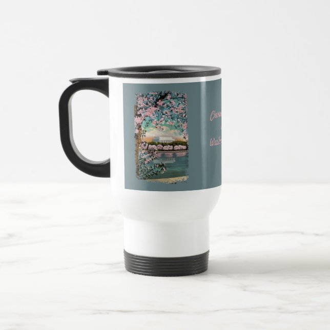 Cherry Blossoms Painted Coffee Mug (Left)