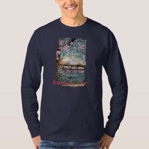 Cherry Blossoms Painted Mens Shirt