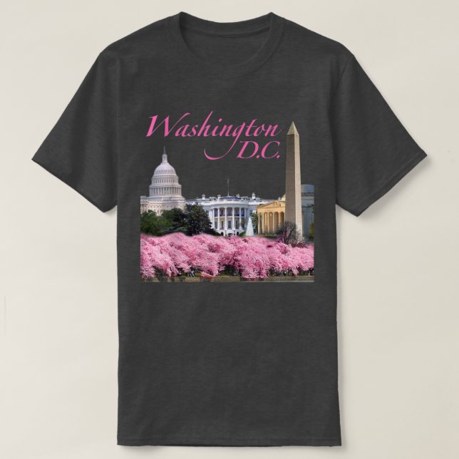 Cherry Blossoms Paradise The Washington DC Mall  T-Shirt (Design Front)