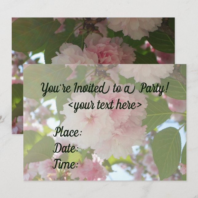 Cherry Blossoms Party Invitation (Front/Back)