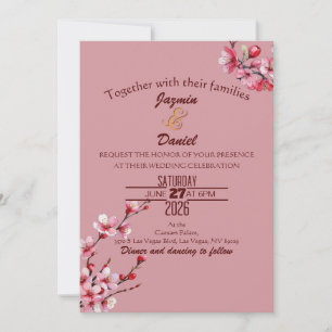 Cherry Blossoms Pastel Pink Invitation