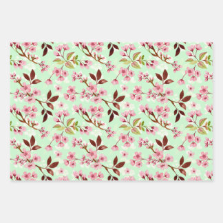 Cherry Blossoms Pattern Wrapping Paper Sheets