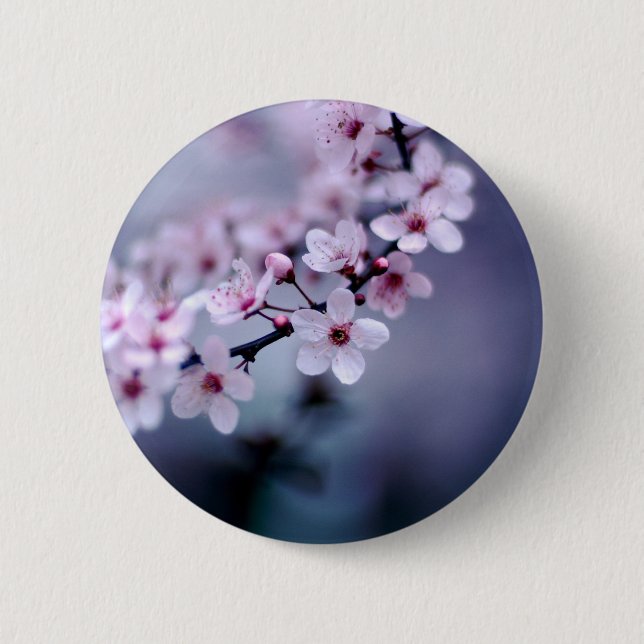 Cherry Blossoms Pinback Button (Front)