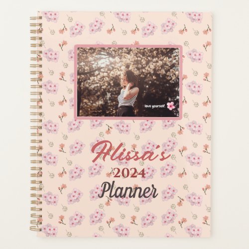 Cherry Blossoms Pink Add Name And Year Planner