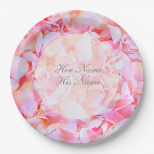 Cherry Blossoms-Pink Flowers Wedding Paper Plates