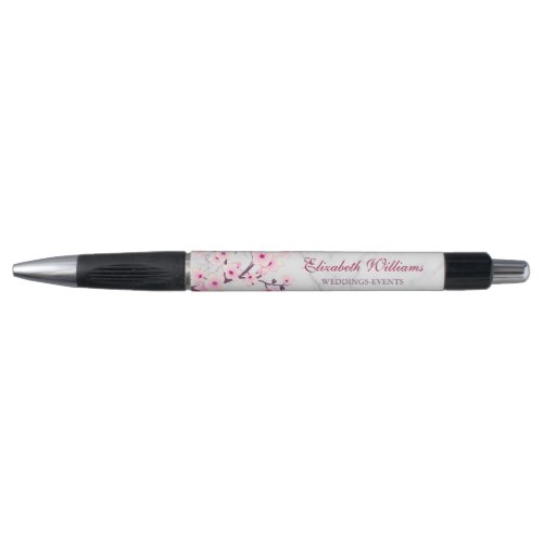 Cherry Blossoms Pink Gray Marble Pen
