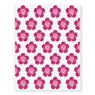 Cherry Blossoms Pink Pattern Temporary Tattoos