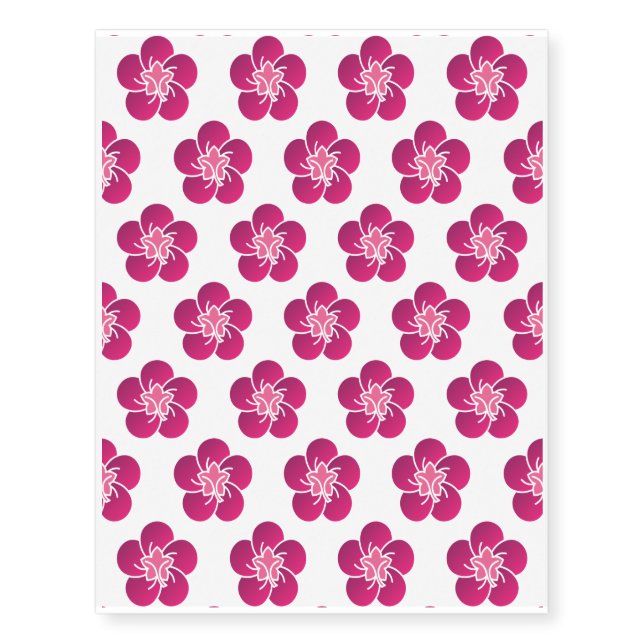 Cherry Blossoms Pink Pattern Temporary Tattoos (Front)