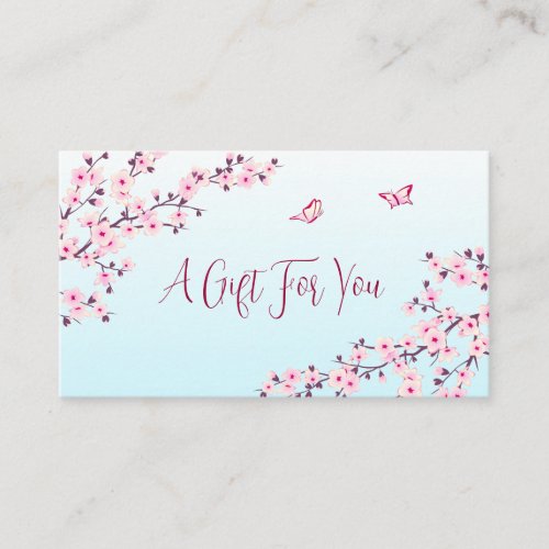 Cherry Blossoms Pink Turquoise Gift Card