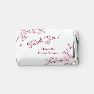Cherry Blossoms Pink White Bridal Shower Hershey's Miniatures