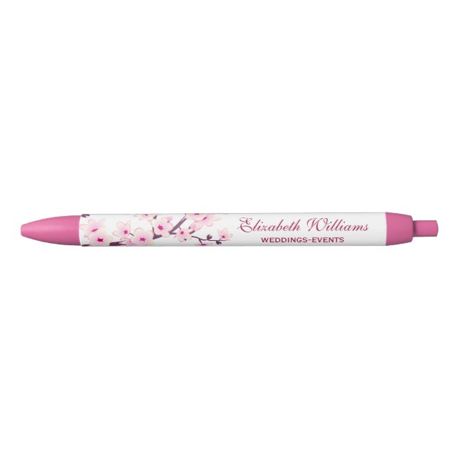Cherry Blossoms Pink White Business  Pen (Front)