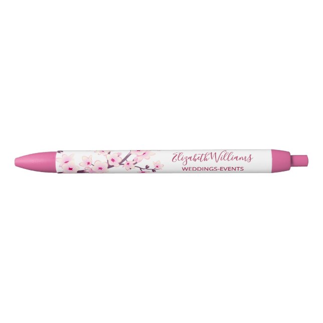 Cherry Blossoms Pink White Business  Pen (Front)