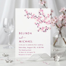 Cherry Blossoms Pink White Casual Wedding
