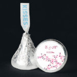 Cherry Blossoms Pink White Custom Wedding Hershey®'s Kisses®<br><div class="desc">This cherry blossom wedding favors feature romantic pink cherry blossoms on a white background. Customize it with the couple's initials in an elegant script and the wedding date.</div>
