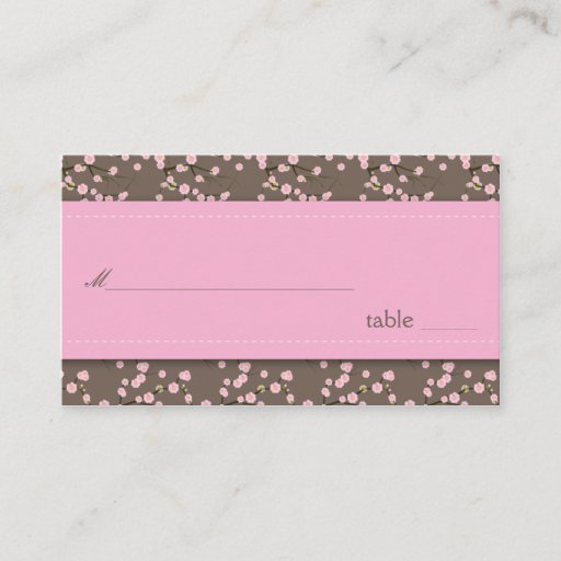 Customizable Cherry Blossoms Placecards Business Cards