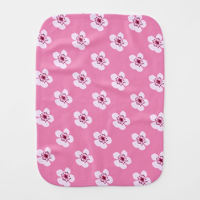 Cherry blossoms pretty flowers burp cloth (Front)