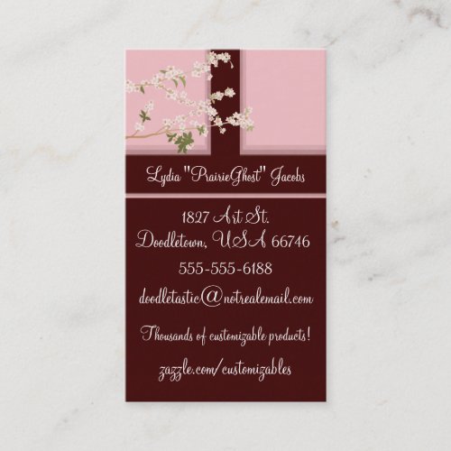 Cherry Blossoms Profile Card Business Card Template