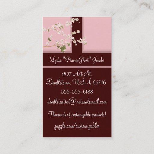 Customizable Cherry Blossoms Profile Card Business Card Template